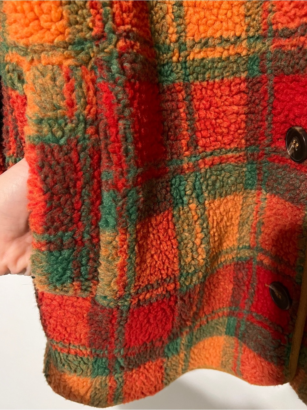 Lisa Says Gah Jesse Sherpa Plaid Coat Jacket M/L G - Picture 5 of 9